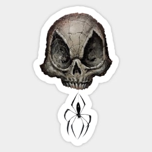 Spider on a Skull Hanging Out Sticker